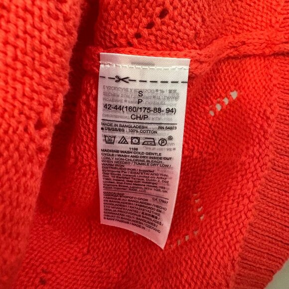 NWT Gap Women's Knit Sweater Tank Top 100% Cotton Bright Red/Orange Size S - Picture 4 of 8